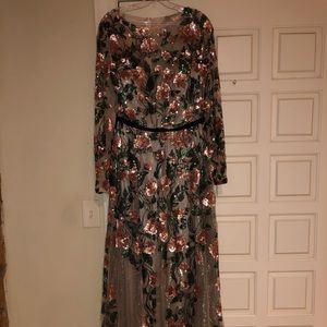 Andrea and Leo Sequin Floral Formal Gown